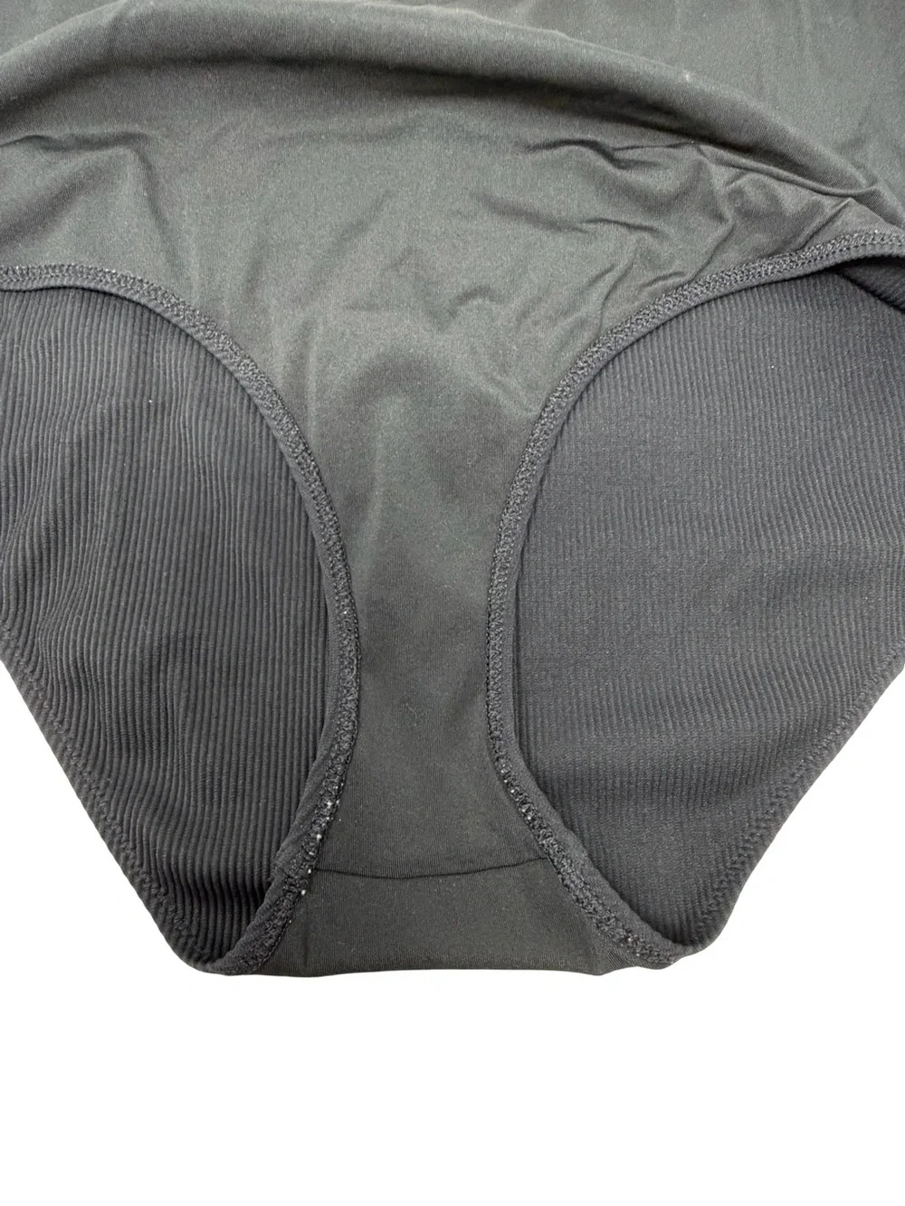 Aerie Black Ribbed High Waisted Full Coverage Swim Swimsuit Bottom Size Large